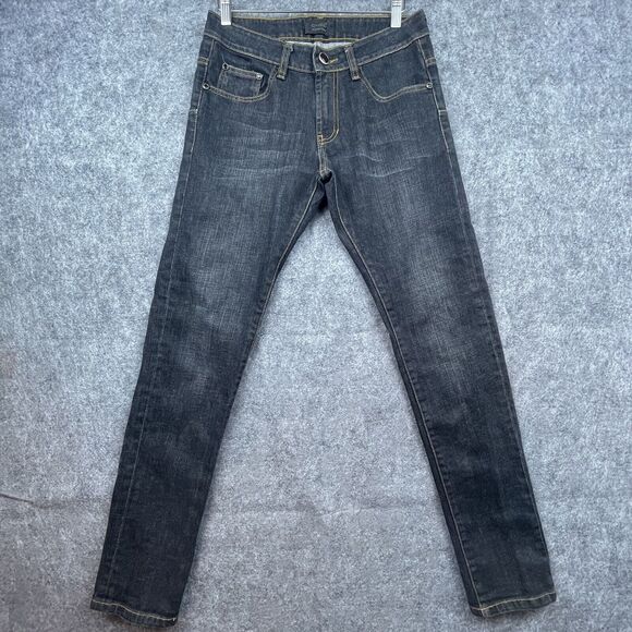 Cheq by Kaku Italy Jeans Mens Small Straight Slim Twill Lines Dark Jeweled Studs - Picture 1 of 8